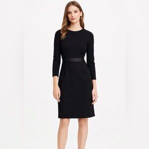 J. Crew Dress Black Long Sleeve Wool